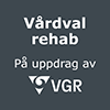 Logotyp Vårdval Rehab på uppdrag av VGR