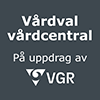Logotyp Vårdval vårdcentral på uppdrag av VGR